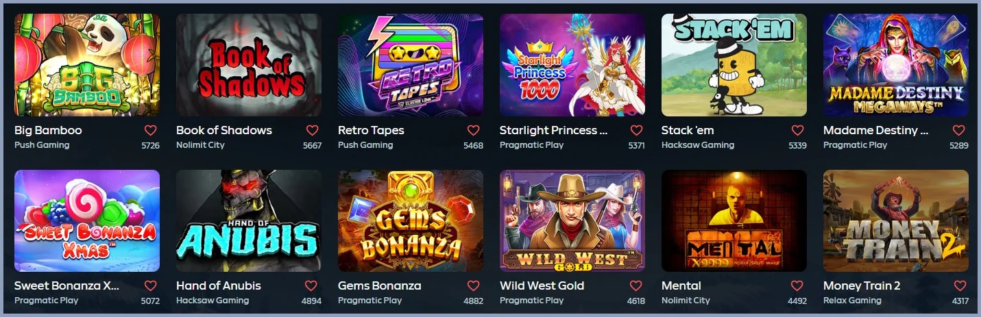 Les machines à sous les plus populaires en un coup d’œil chez Gamdom