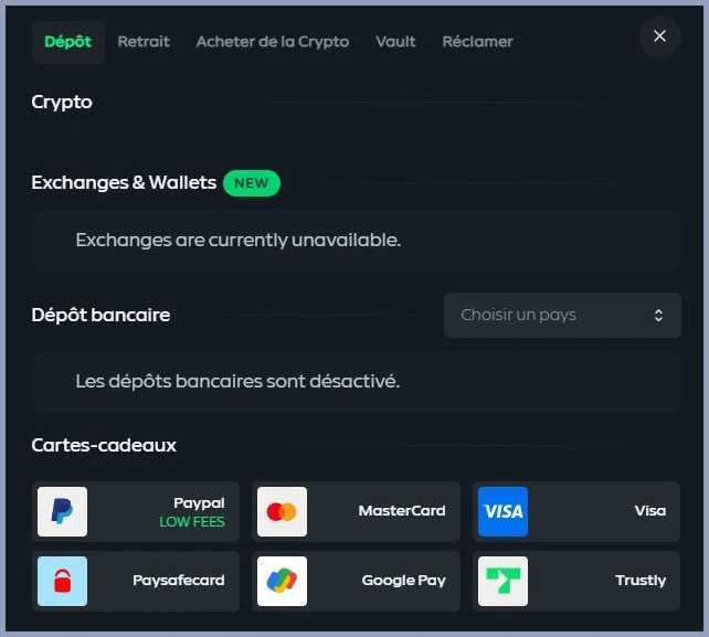 Méthodes de dépôt rapides et sécurisées chez Gamdom